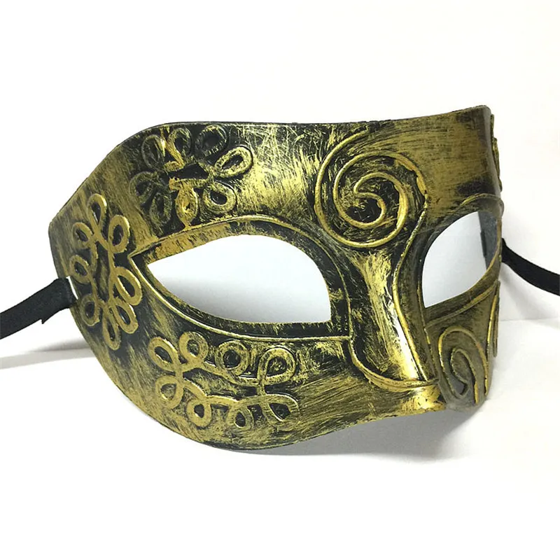 Retro Venetian Gladiator Masquerade Metal Mask In Gold And Silver